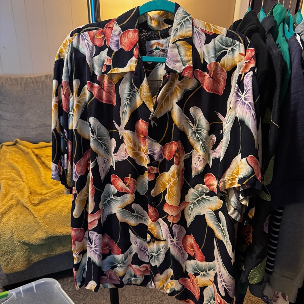 Floral Hawaiian Shirt Pineapple Juice